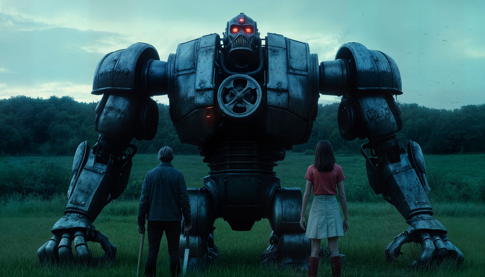 Epic Sci-Fi Couple with Hammers in Heart Field