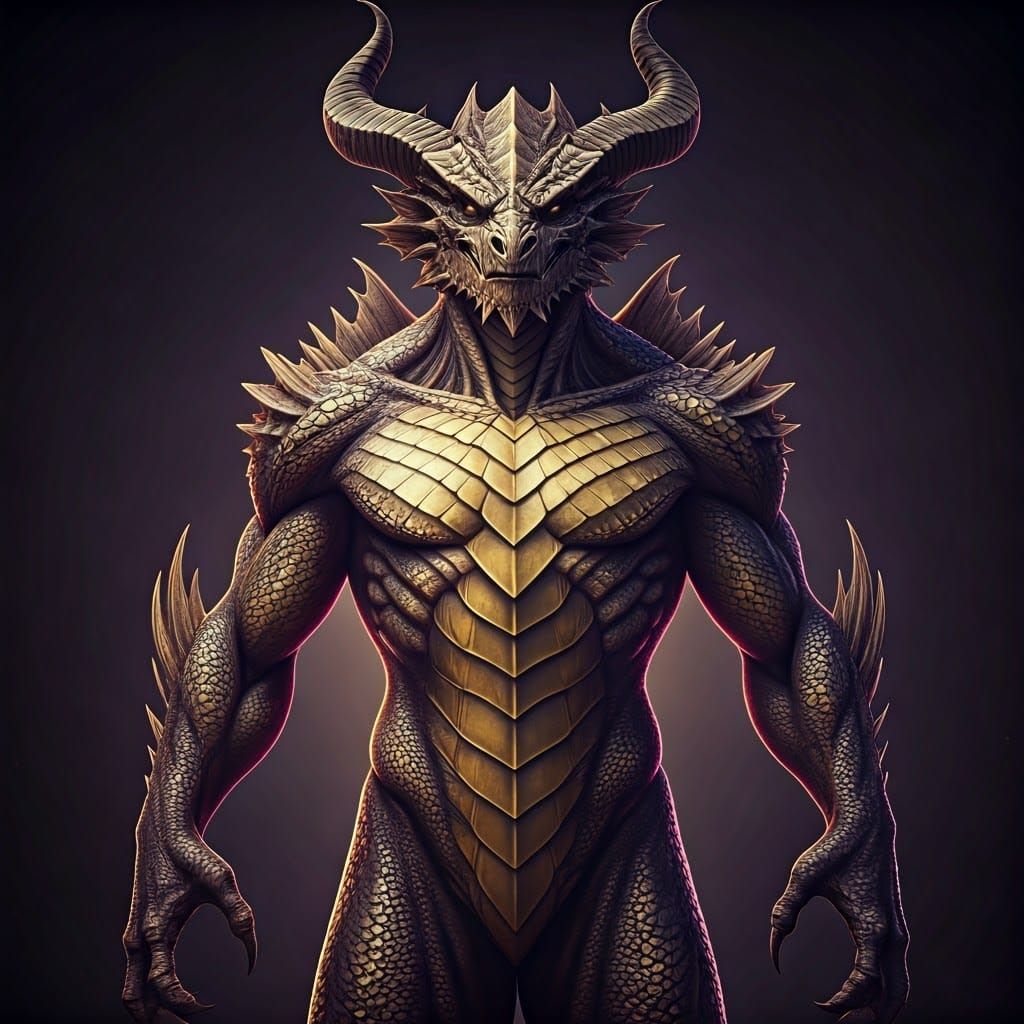 Ethereal Dracohuman Embodies Dark Fantasy with Dragon Wings