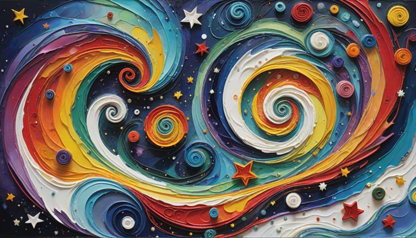 Surreal Starbirth Maelstrom in Vibrant Iridescent Colors