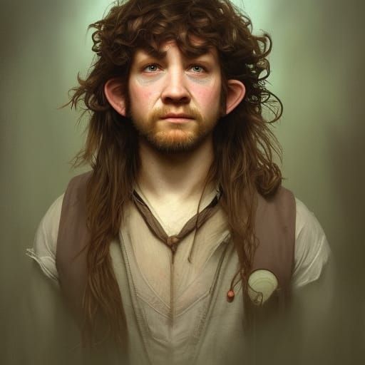 Halfling Druid Portrait with Redneck Style Elements
