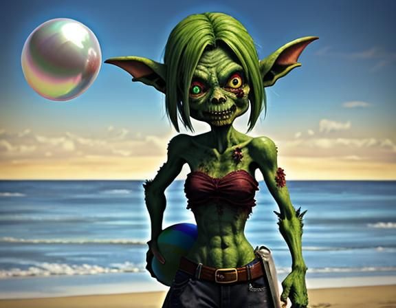 Zombie Goblin with Pearl on Rainbow Beach