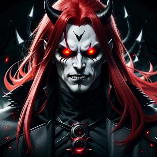 Sirzechs: Red-Haired Demon in Gothic Anime Style