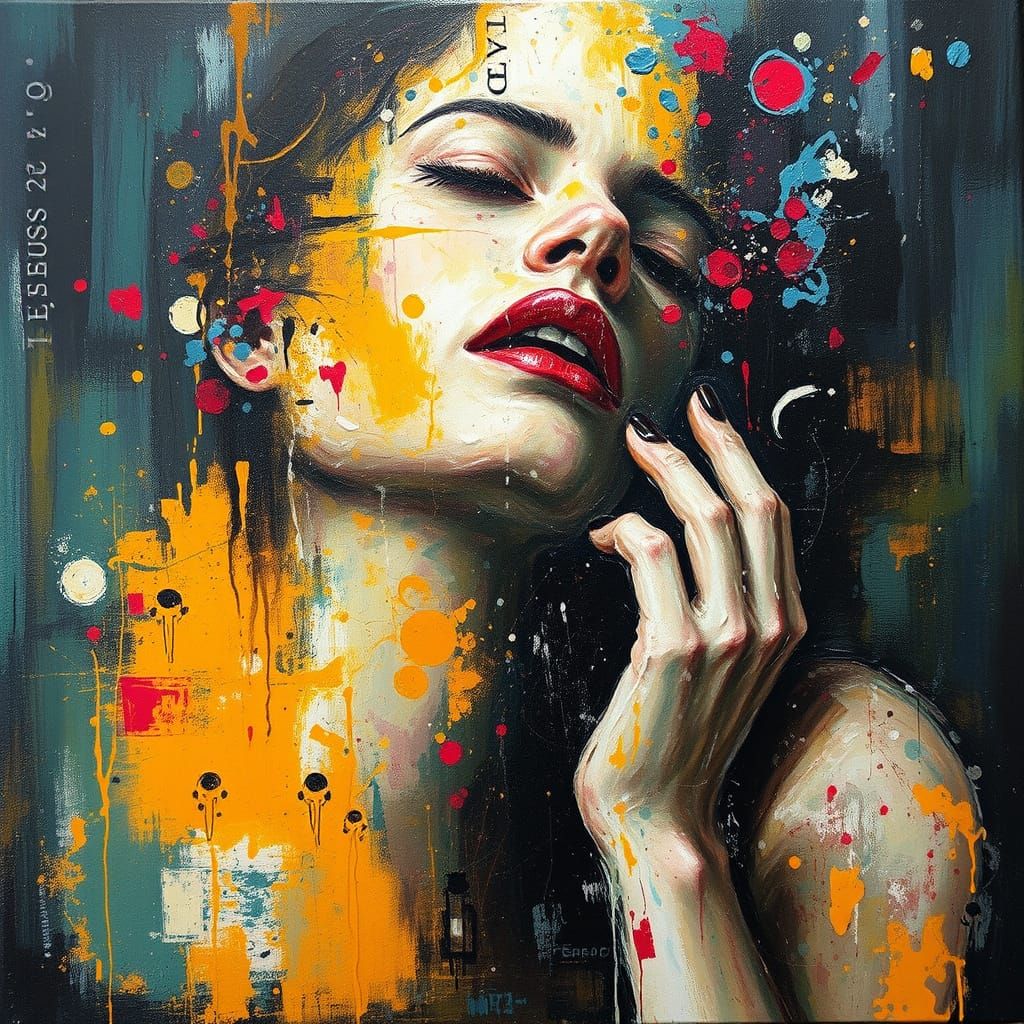 Turbulent Emotional Portrait in Mixed Artistic Style