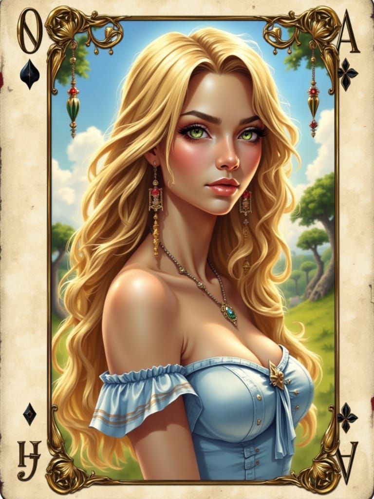 Elegant Woman in Summer Dress, Set Against a Vibrant Trading...