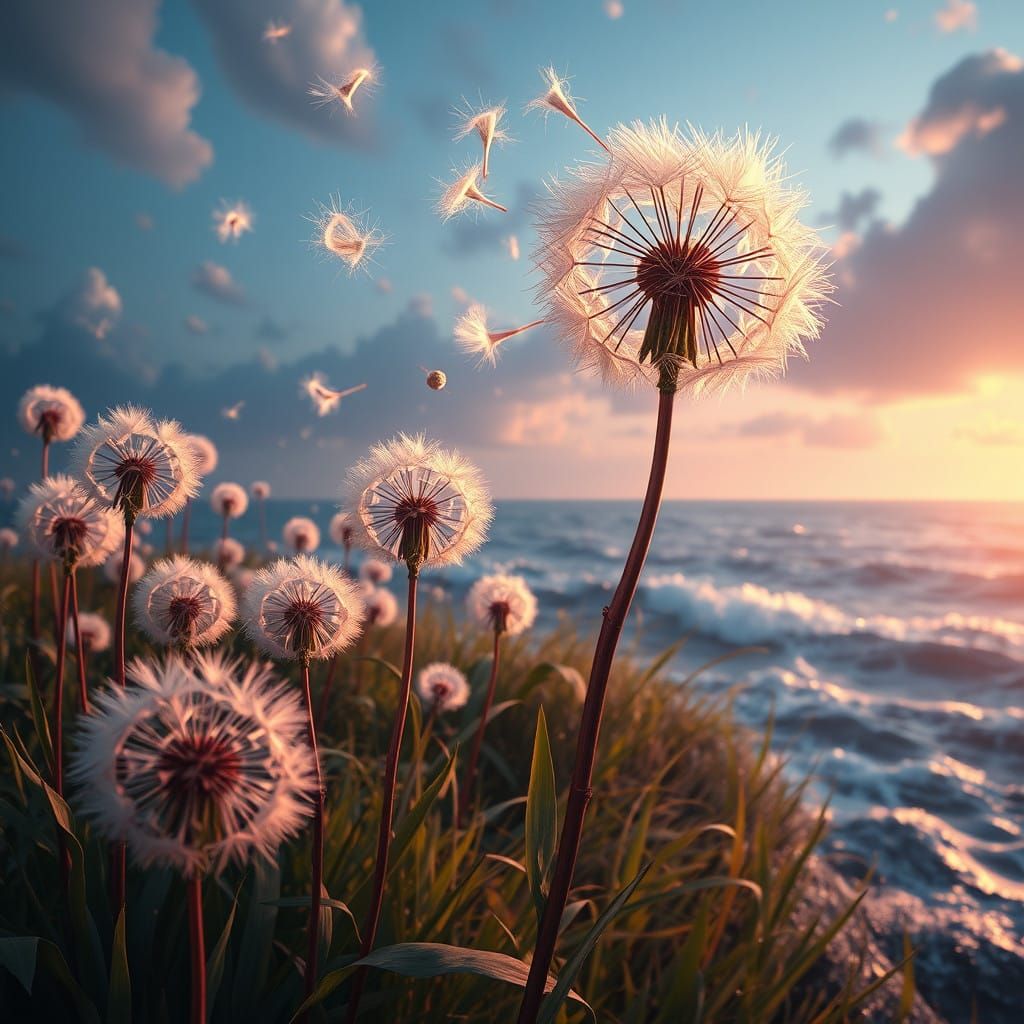 Dazzling Ocean Dandelions in Vibrant Color