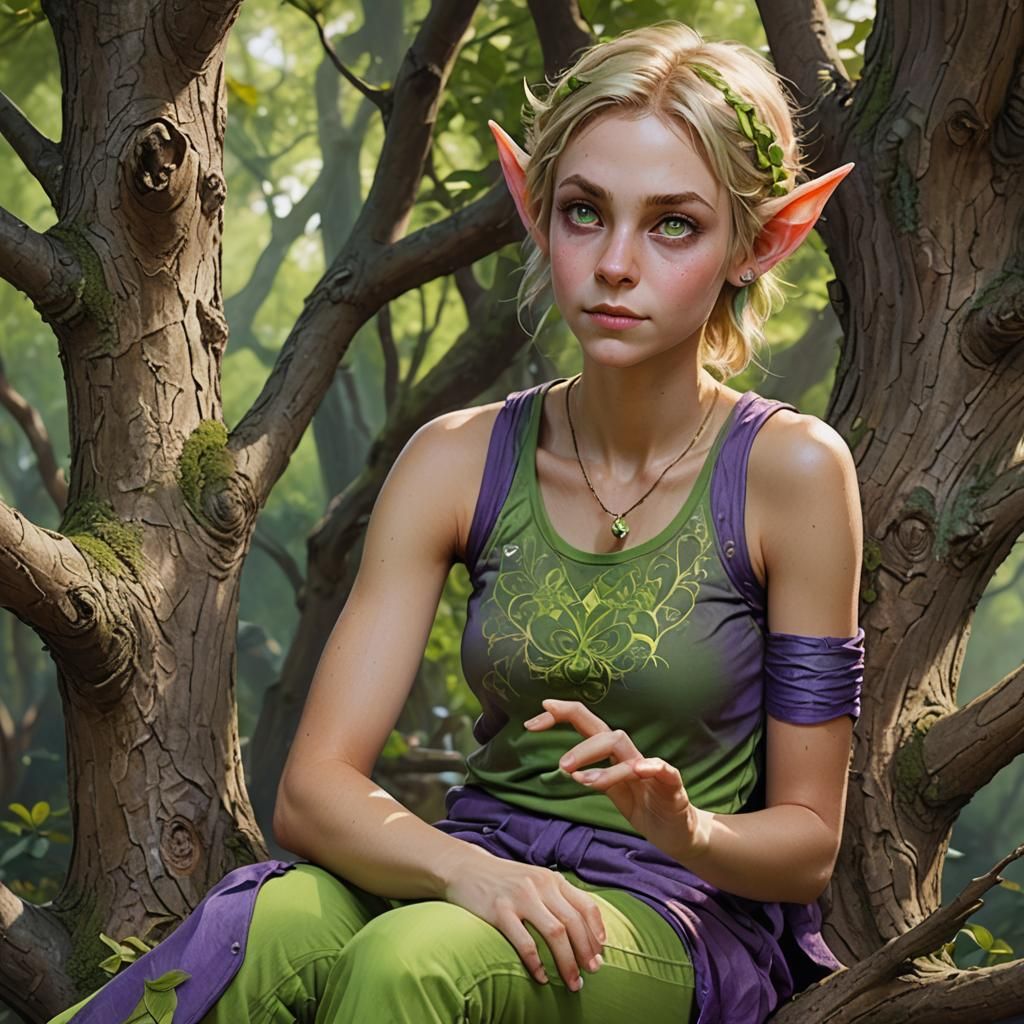 Elf Woman Portrait in Detailed Fantasy Concept Art