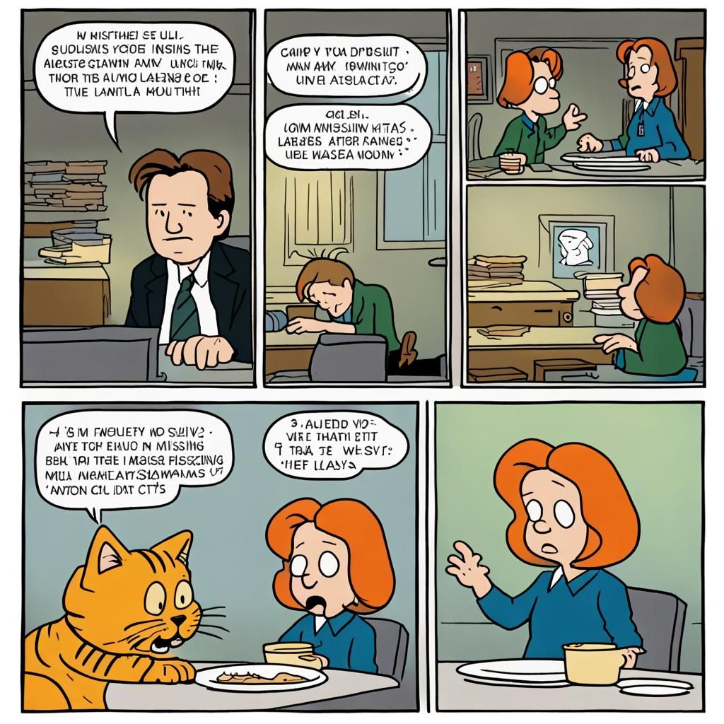 Mulder and Scully Meet Garfield in Comic Strip