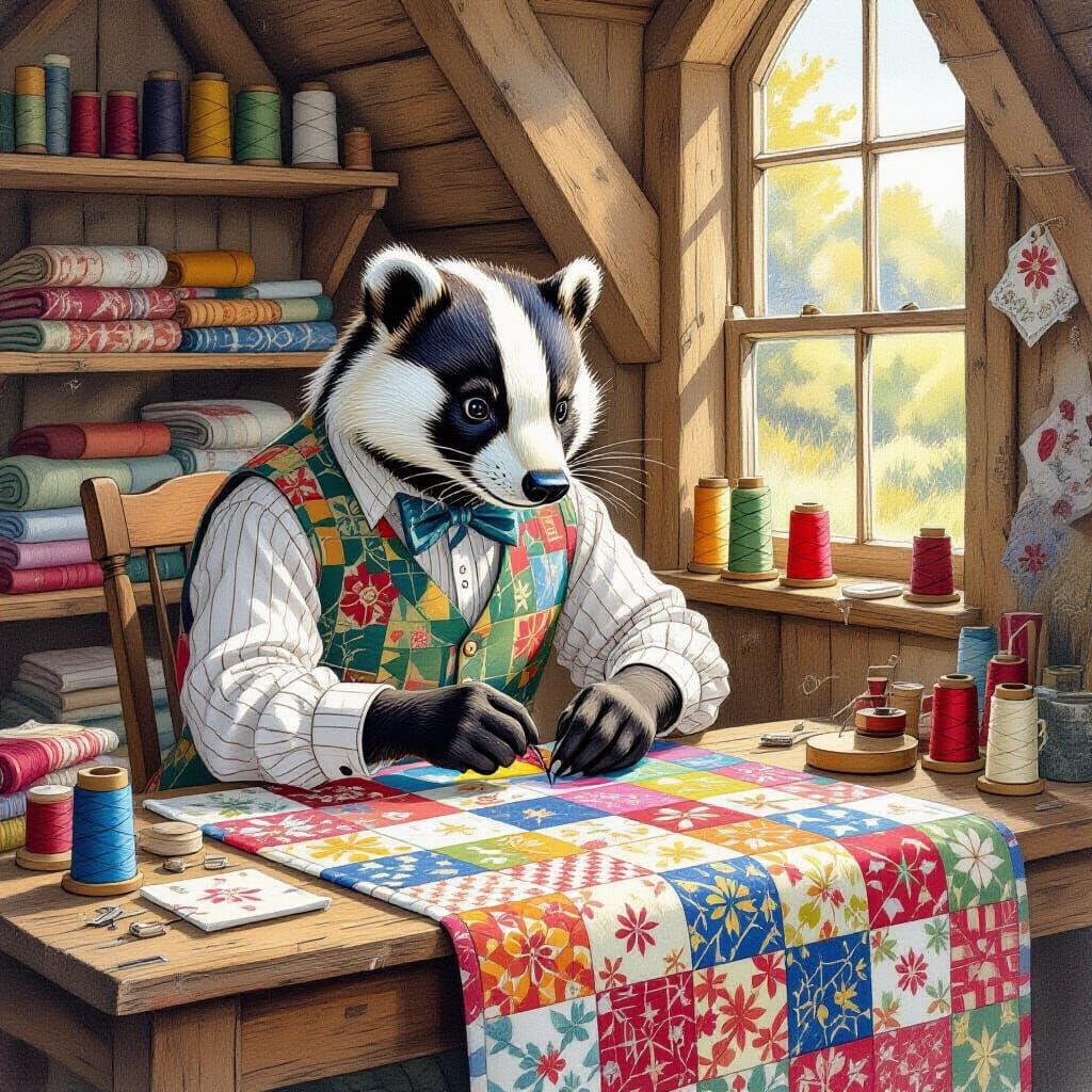 Badger Tailor's Cozy Woodland Quilt Shop