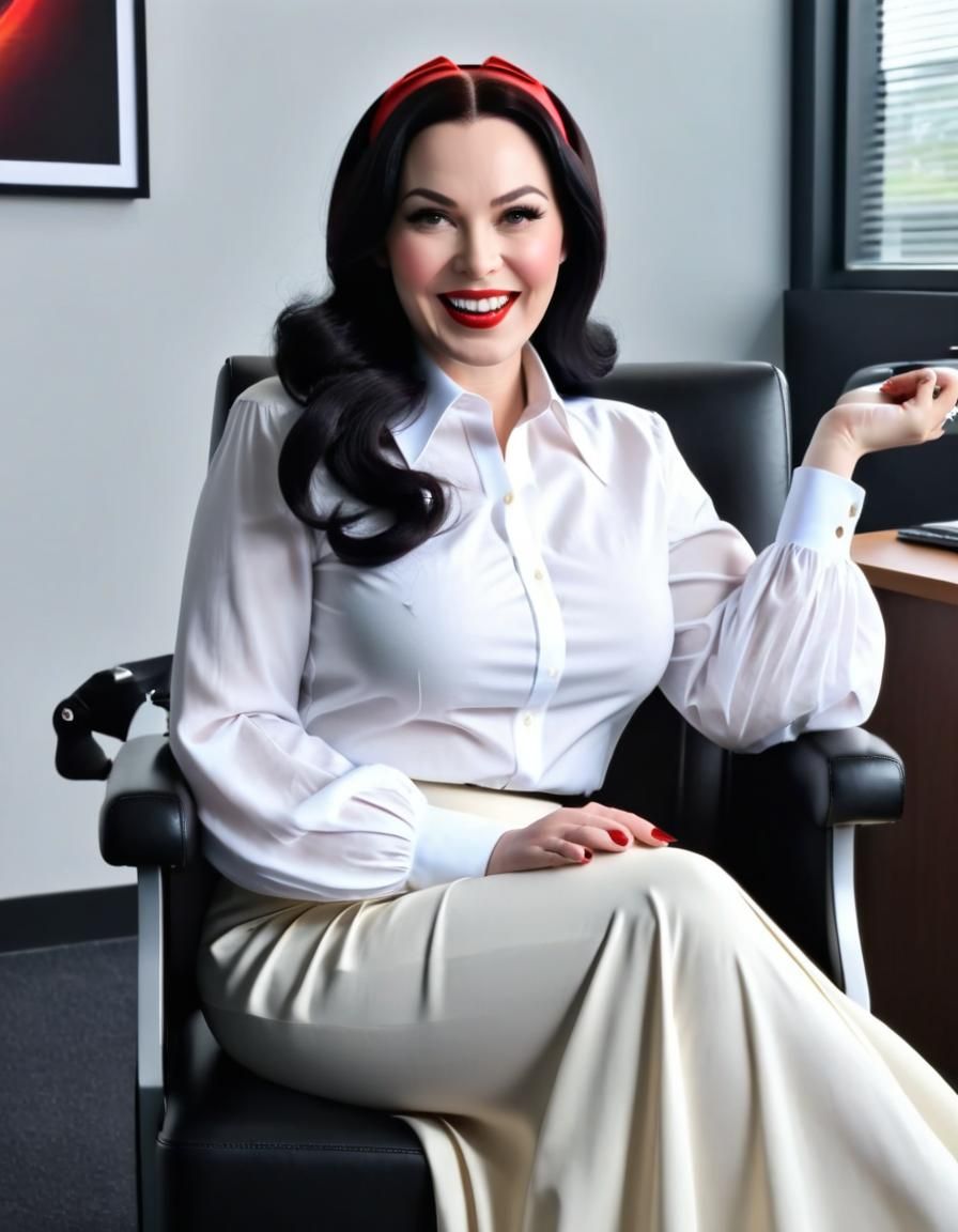 Villainous Snow White Portrait in Dark Office