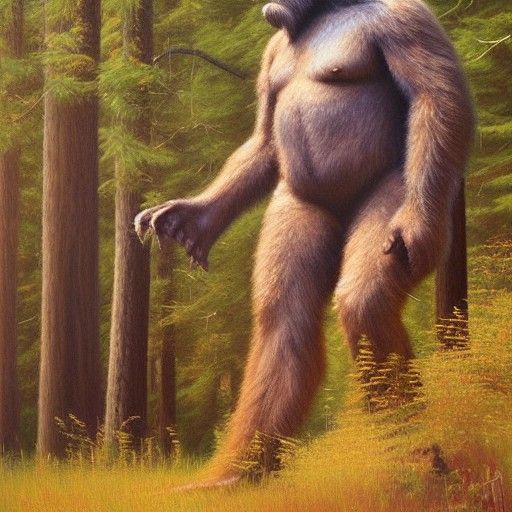 Bigfoot in Oil Painting Style