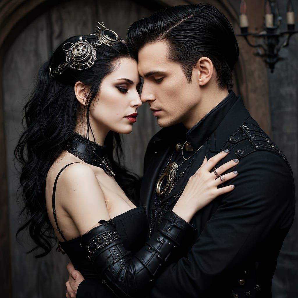 Her eyes flutter closed as his lips brush against hers, a so...