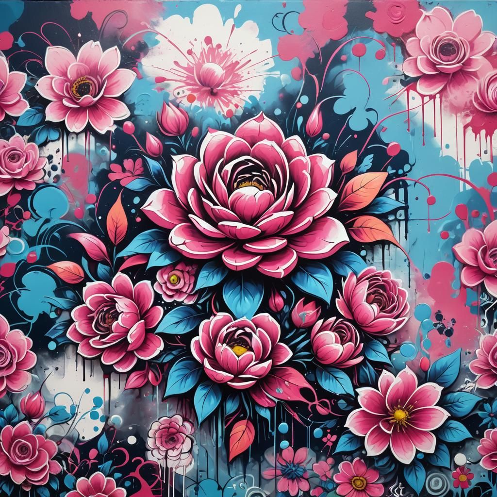 Salon Mural in Graffiti Art Style