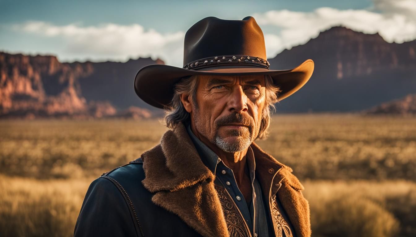 Cowboy Portrait in Comic Book Art Style