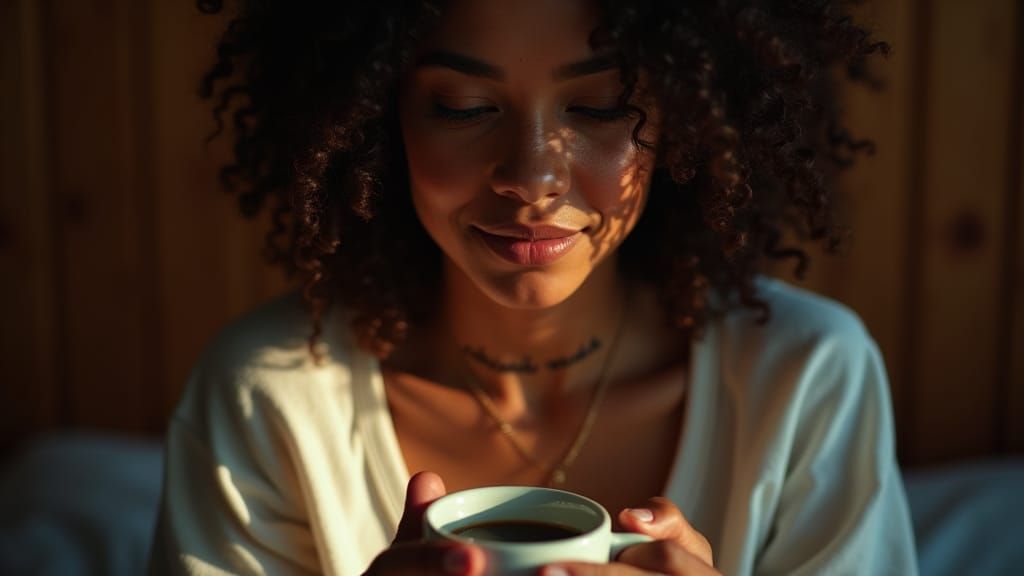 Stunning Portrait of Woman with Phone Light, Fine-Art Photog...