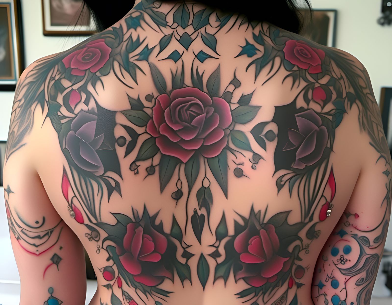 Gothic Pinup Girl Back Tattoos (Continued)