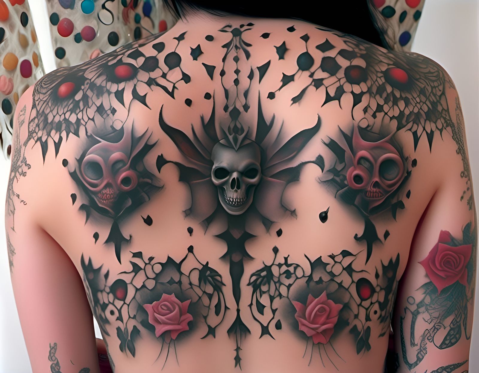 Gothic Pinup Girl Back Tattoos (Continued)