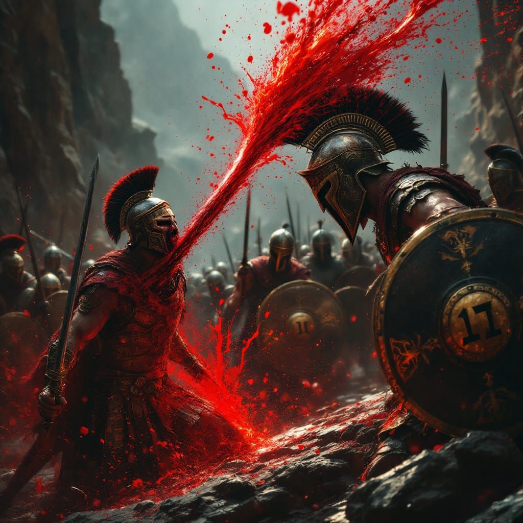 Spartans Clash with Persians at Thermopylae