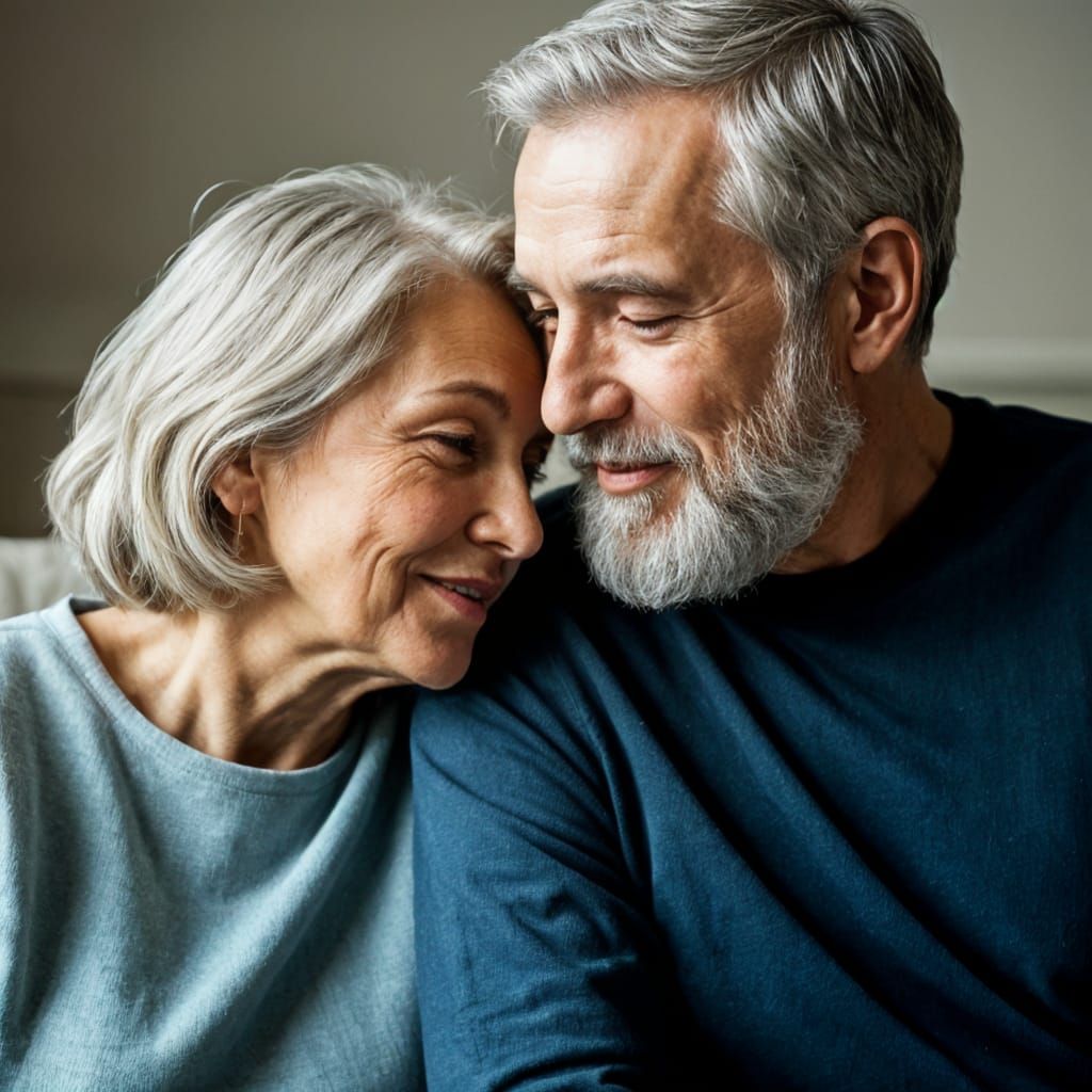 Elderly Couple Portrait: Enduring Love in Photorealistic Sty...