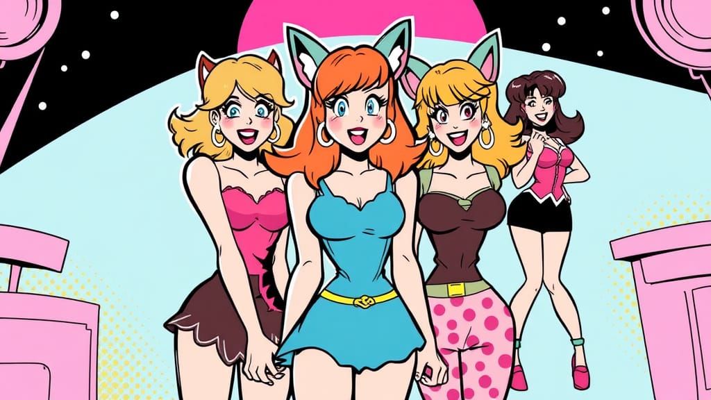 Josie and the Pussycats in Groovy Comics Style