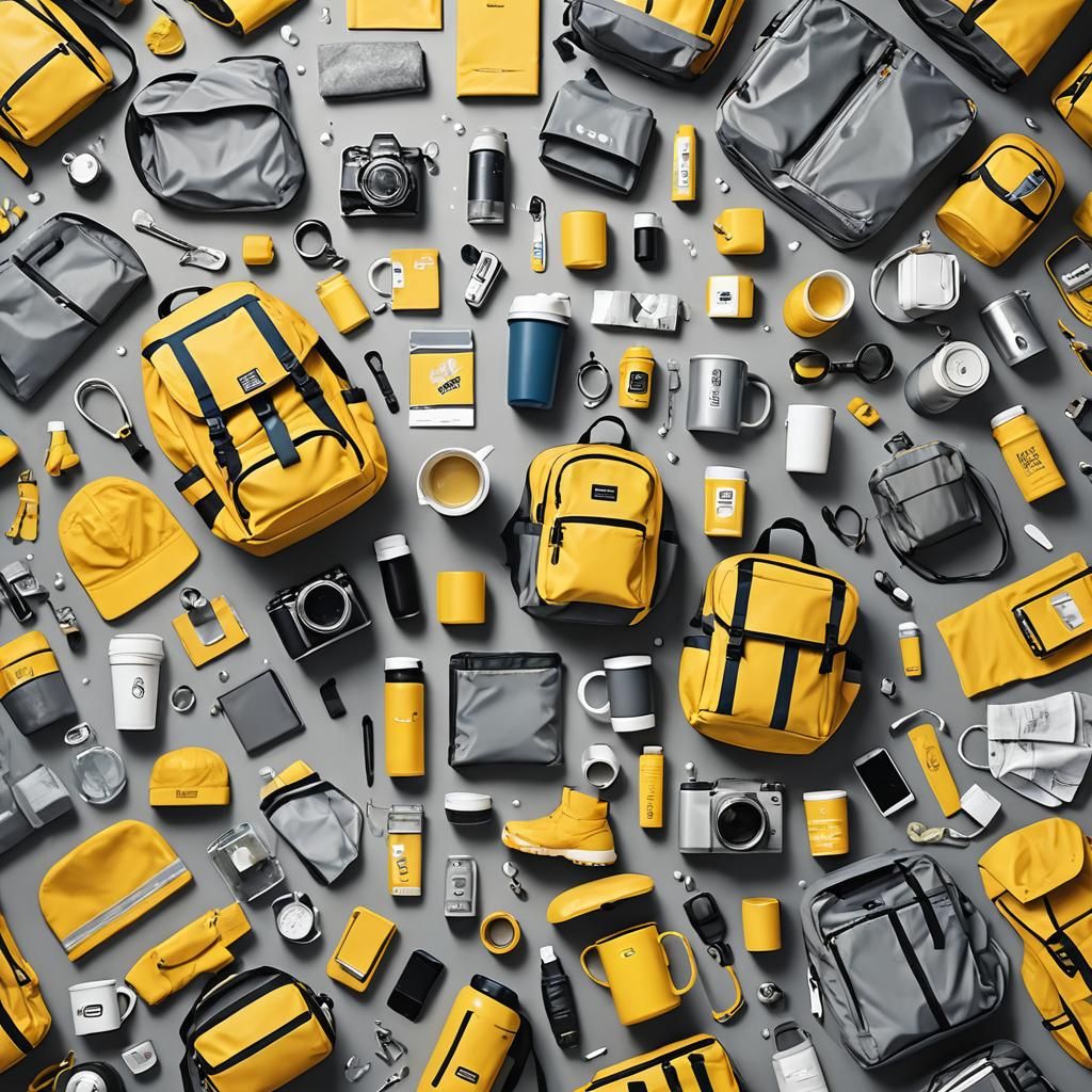 Vintage Catalog Illustration of Product Display in Yellow an...