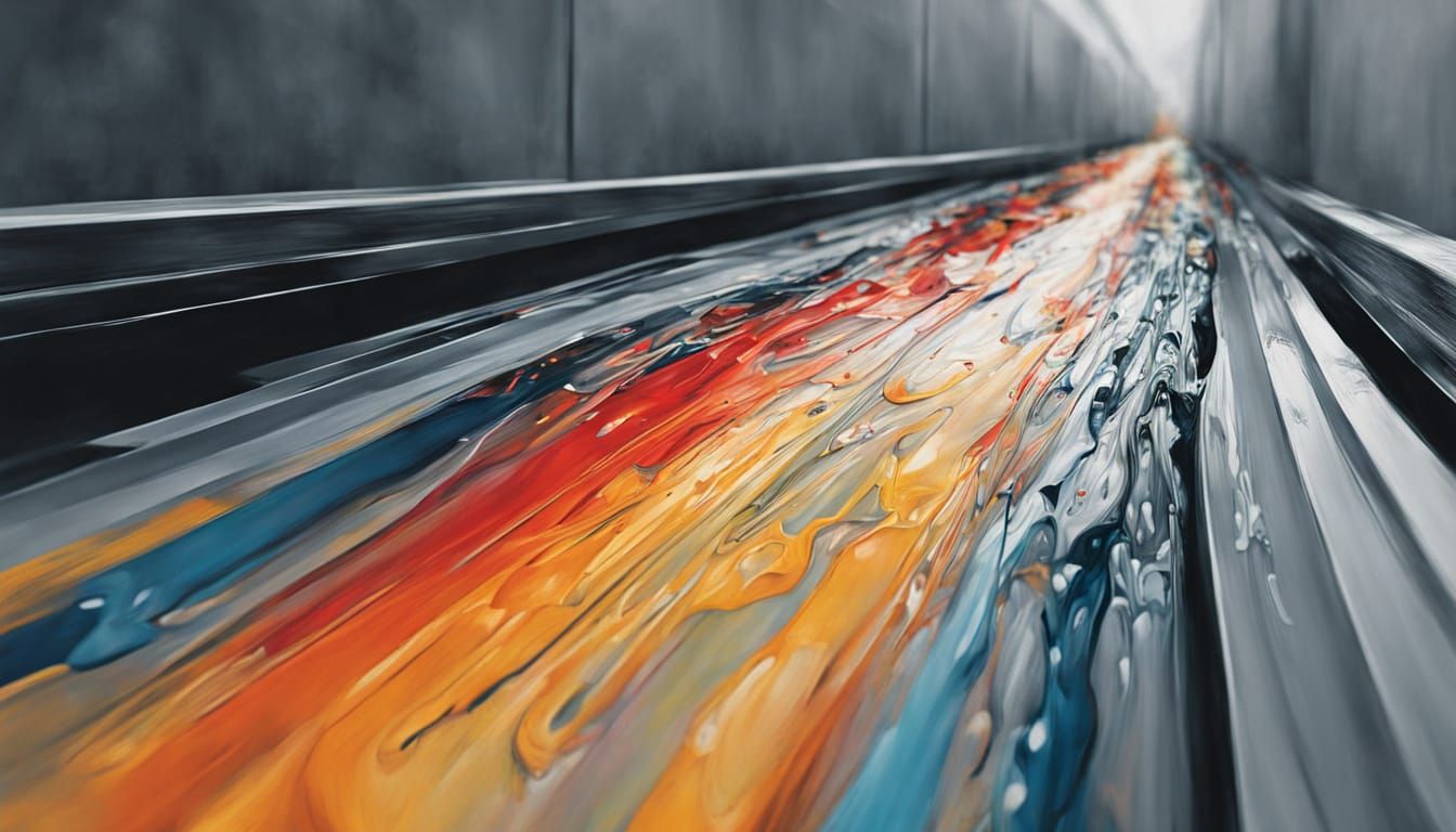 Abstract Art with Complementary Colors and Fine Details