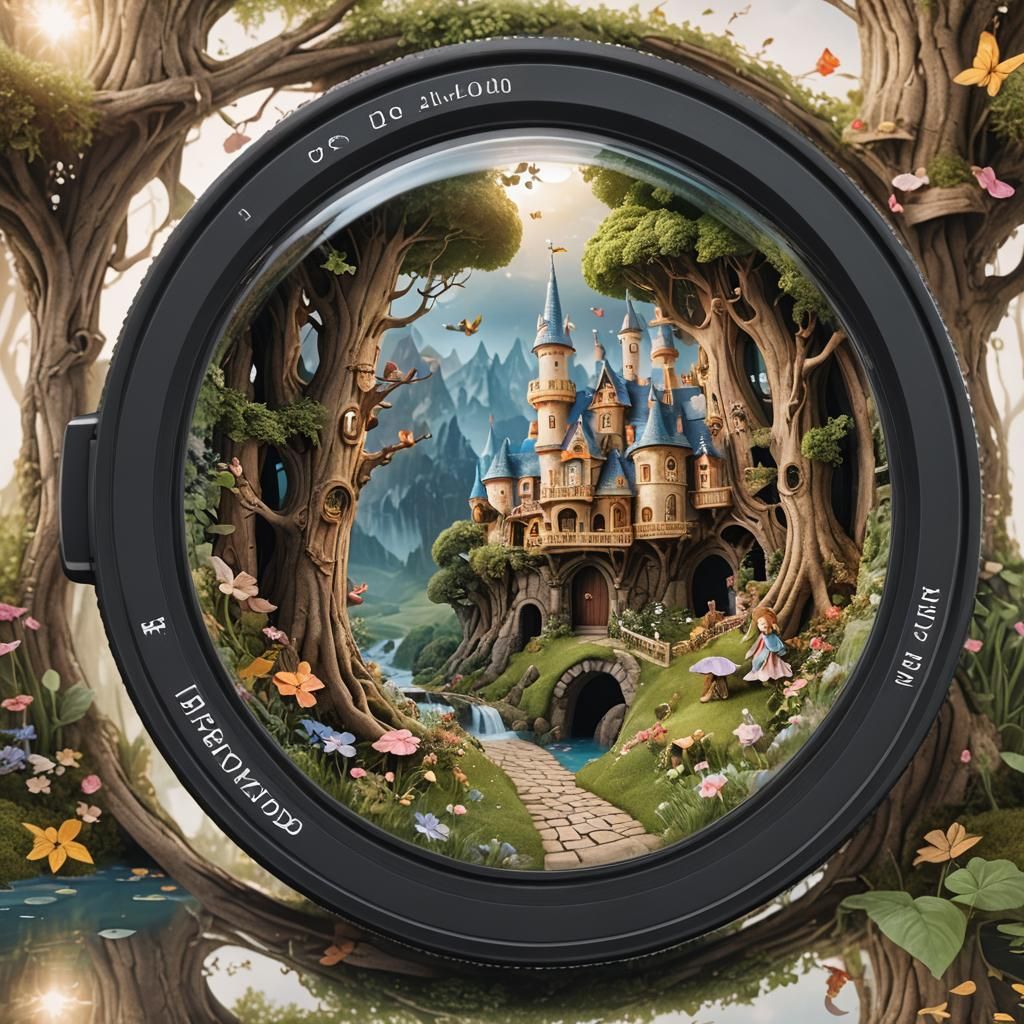 Fairy Tale World Reflected in Camera Lens