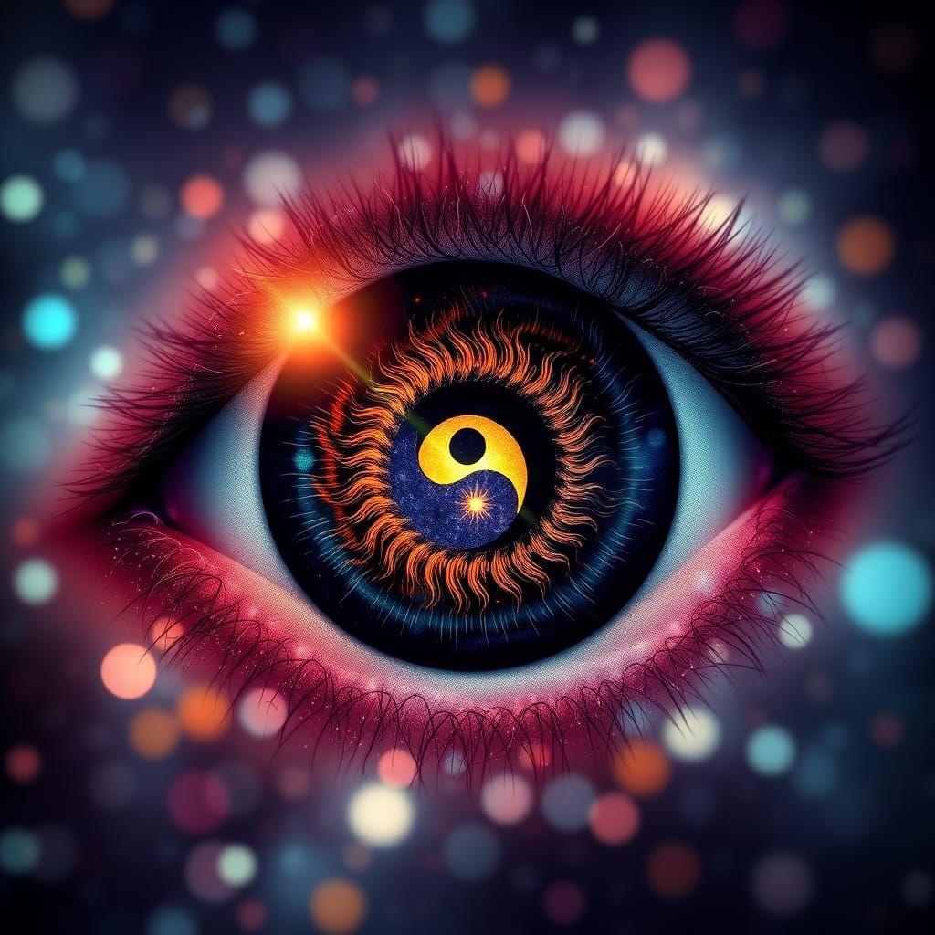 Yin-Yang Eye in Celestial Fractal Art