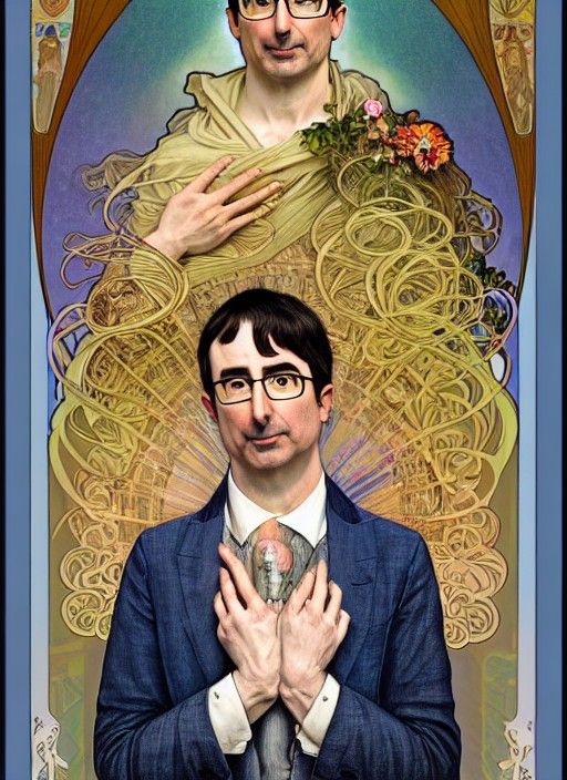 John Oliver as St. John, Art Nouveau Portrait