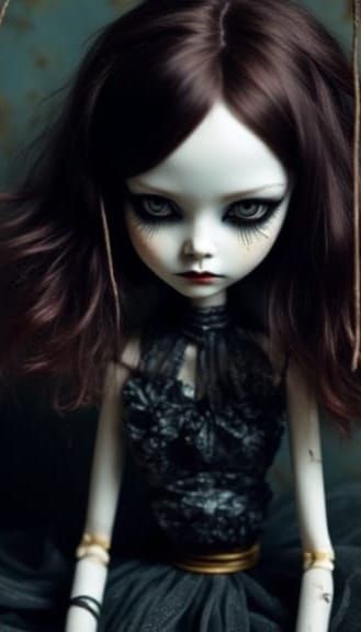 Goth Girl Claymation Marionette
