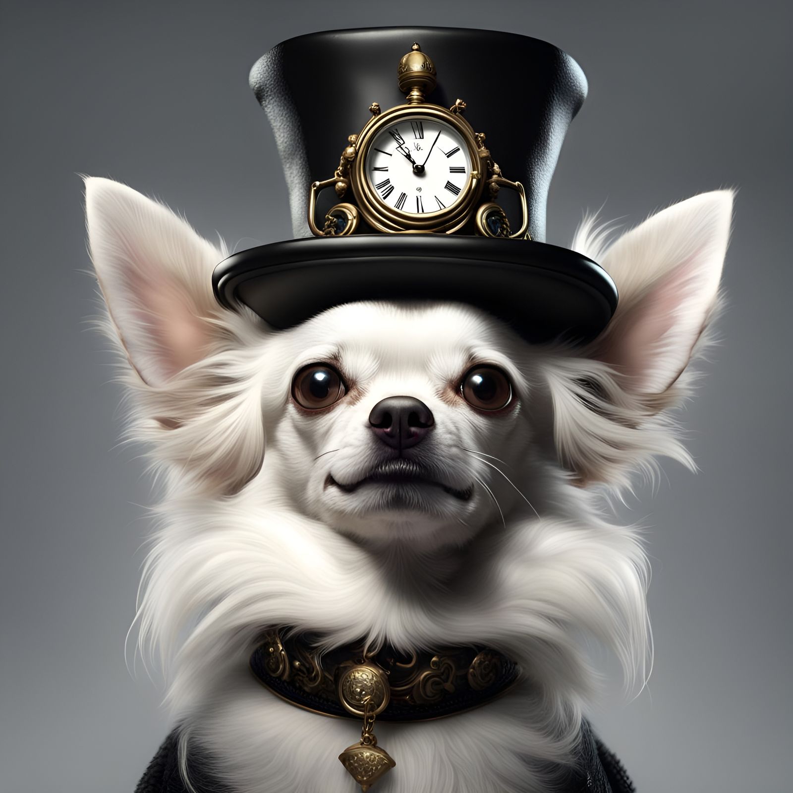 Chihuahua Dog Celebrates New Year's Eve: Fantasy Art