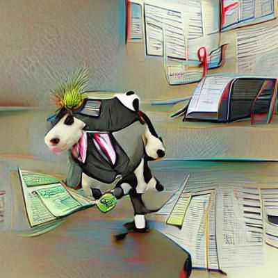 Cow Working in Finance: An AI Concept