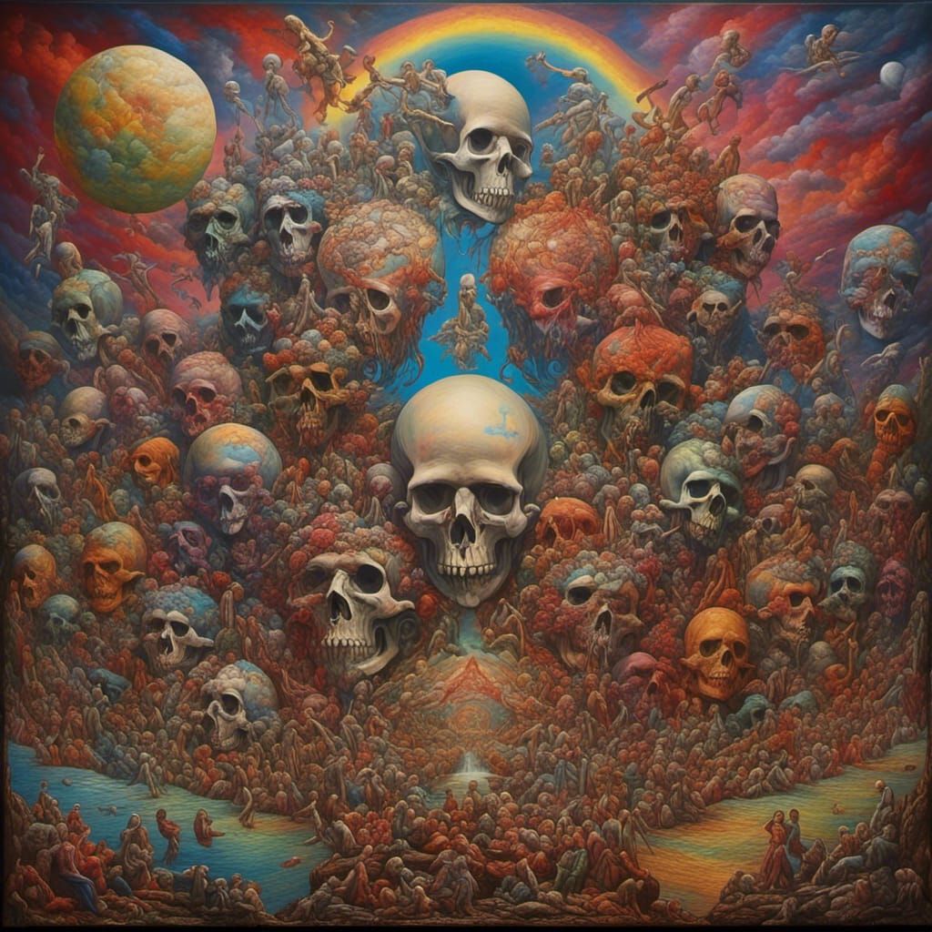 Psychedelic Grateful Dead Collage in Dutch Master Style