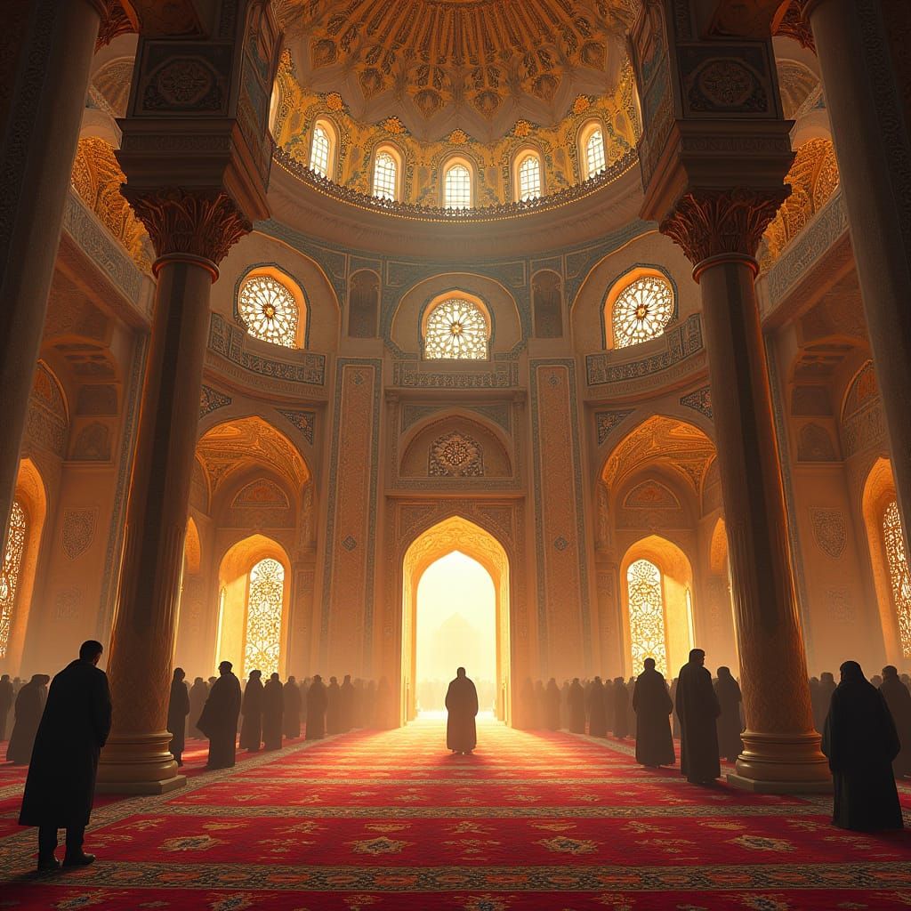 Golden Birth of Imam Reza in Majestic Islamic Architecture