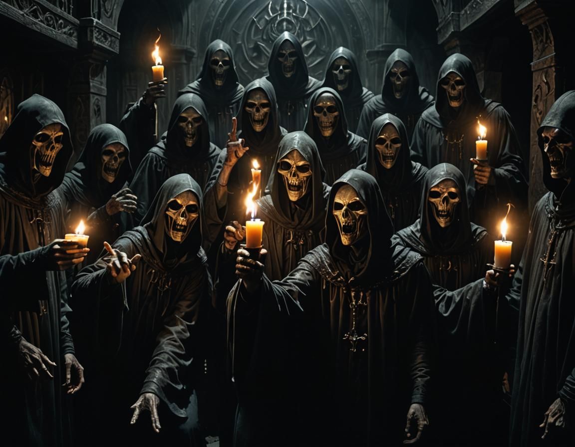 Gothic Surrealism: Mockery in a Candlelit Chamber