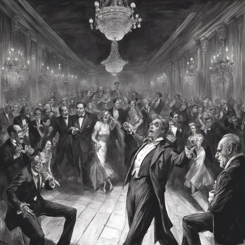 Mafia Wife Dance: A Gothic Horror Illustration