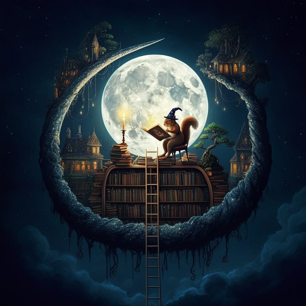 Ethereal Library of Silver Moonlight