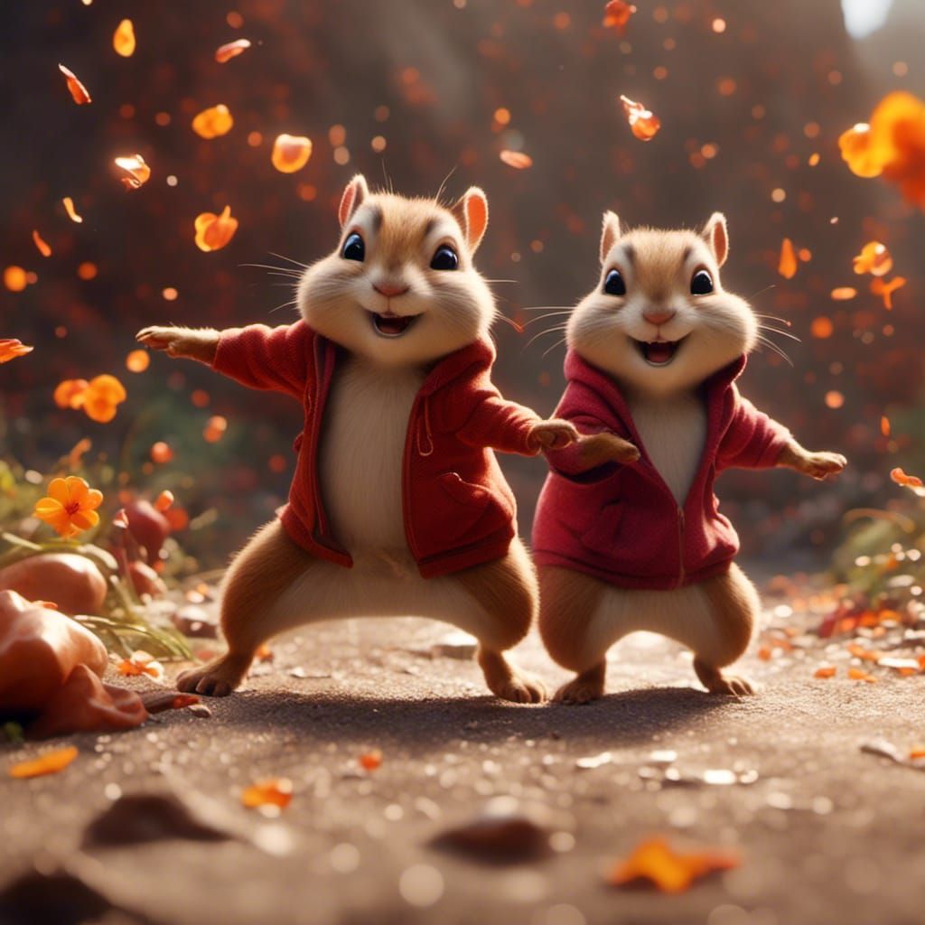 Chipmunks Dance the Macarena: Detailed Matte Painting
