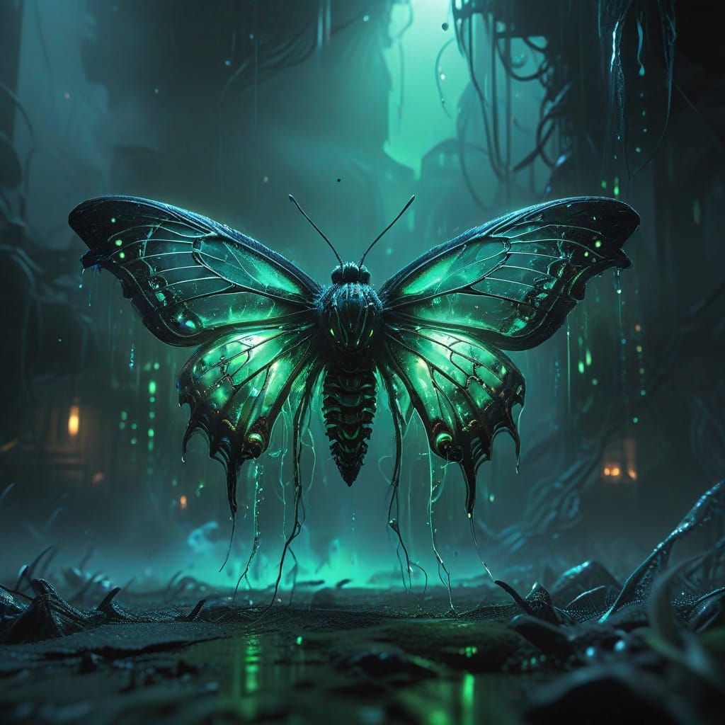 Cyberpunk Structure in Ethereal Fog