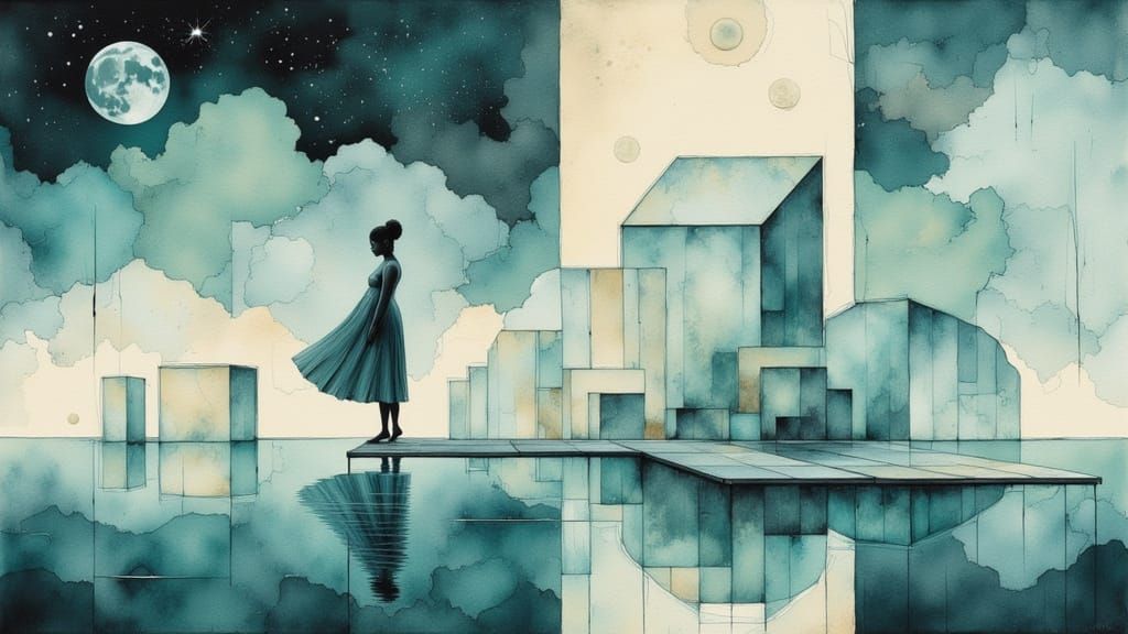 Abstract Crystal Cubes in Soft Pastel Colors