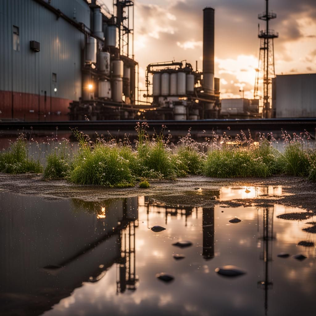 Industrial Landscape After Rain: Photography