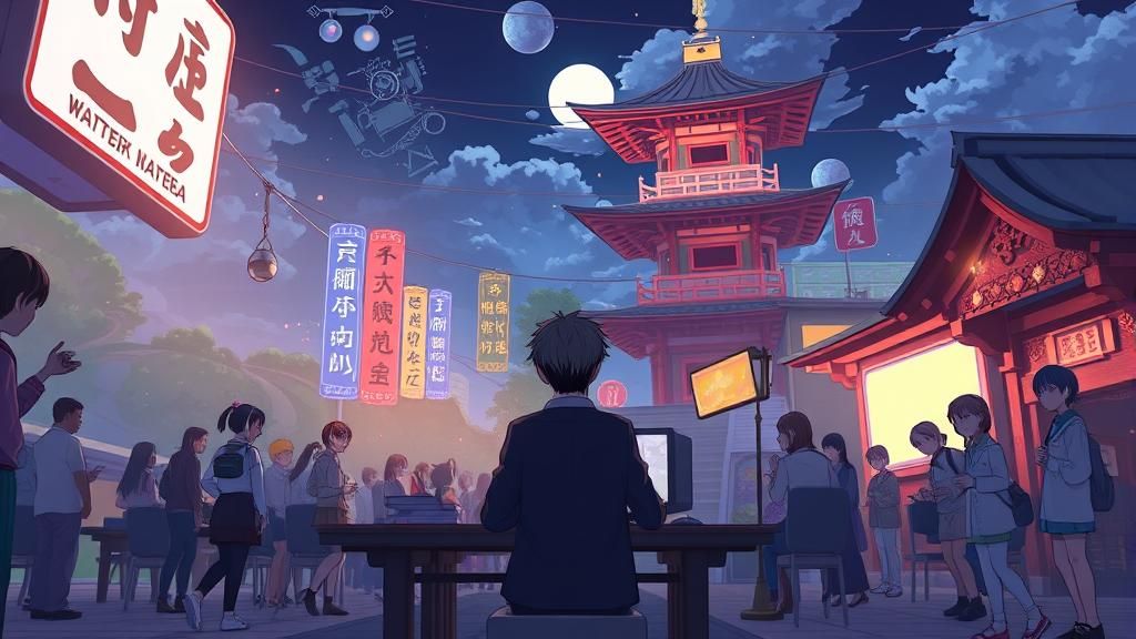 Dynamic Manga Scene in Cel-Shaded Anime Style