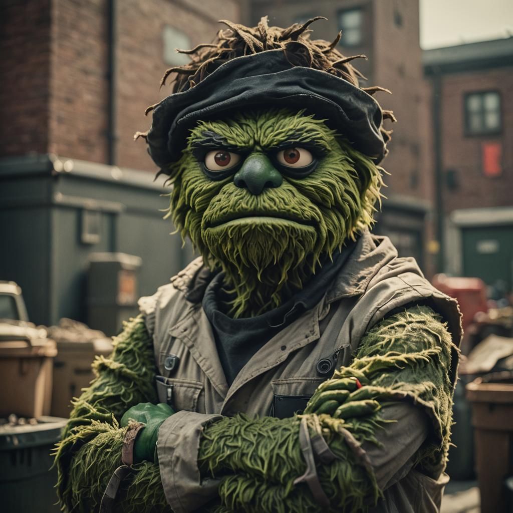 Angry Oscar the Grouch Cinematic Portrait