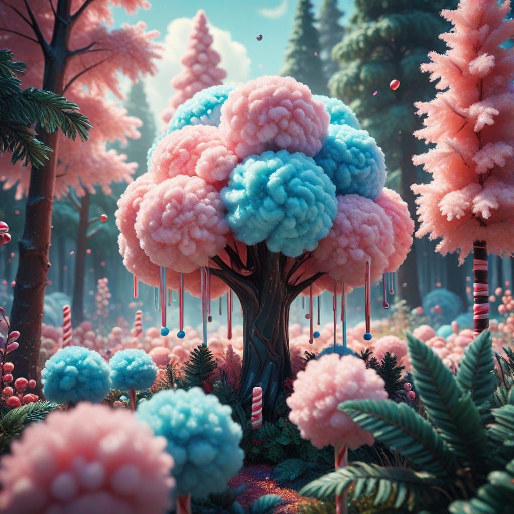 Whimsical Candy Palace in Forest of Candy Canes