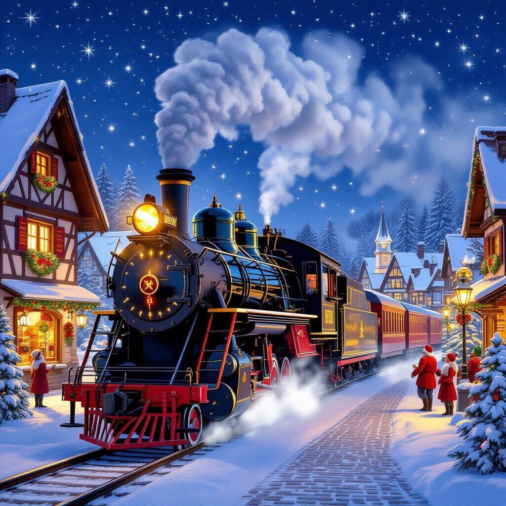 Christmas Train in Bavarian Village