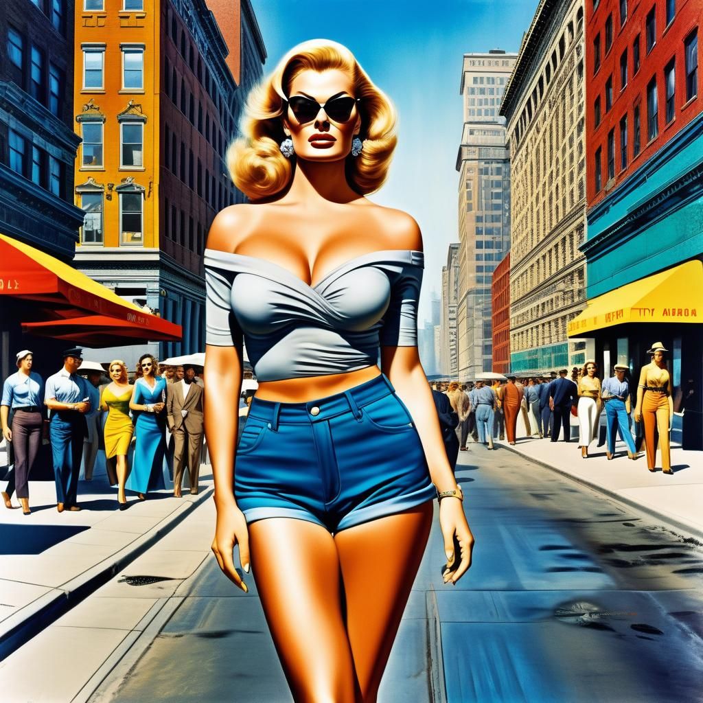 Anita Ekberg Inspired City Walk Illustration