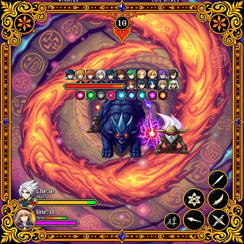 Epic Anime-Inspired JRPG Battle Screen in Vibrant Pixel Art ...