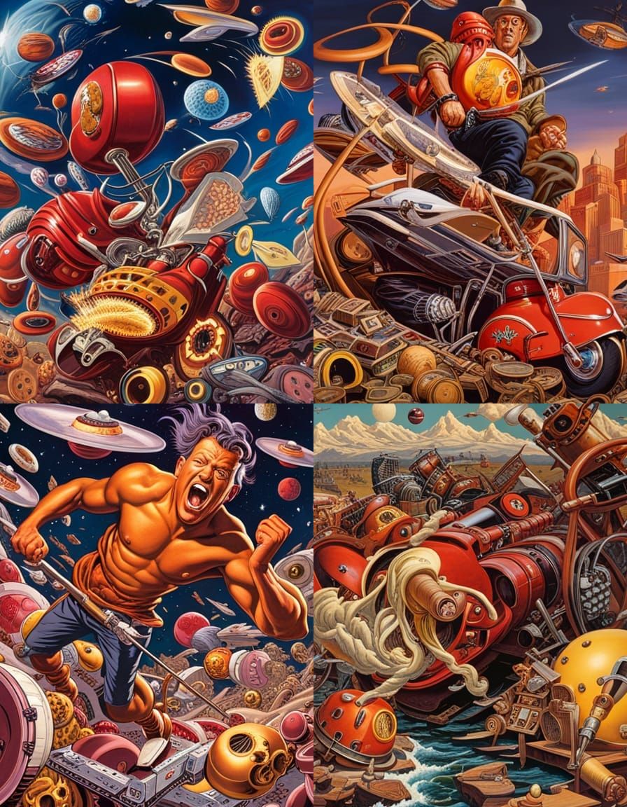 Grotesque Surrealist Landscape in Lowbrow Art Style