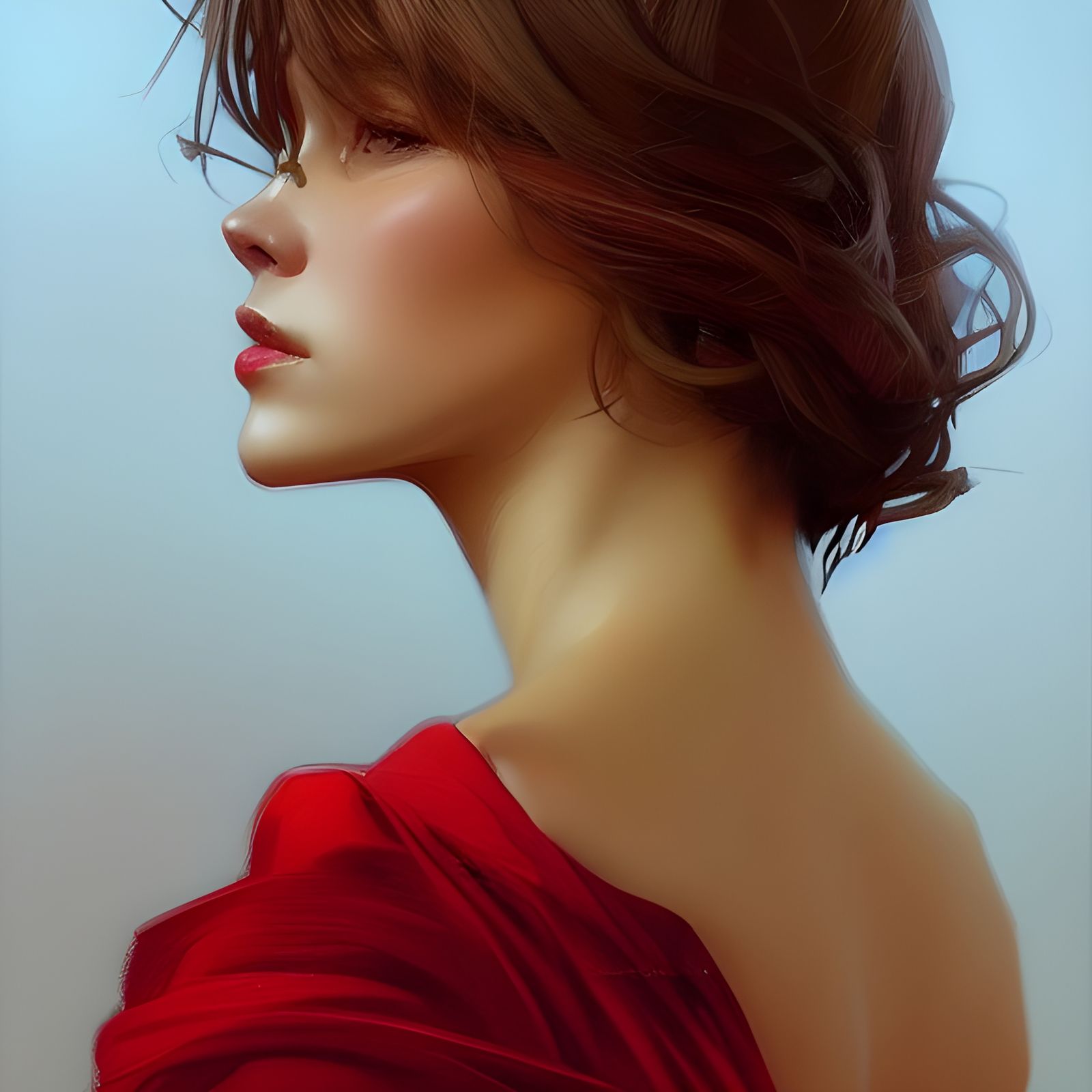 Beautiful Woman Portrait in Hyperdetailed Style