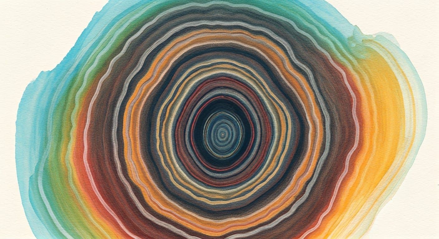 Vibrant Geode Watercolour Artwork with Expressive Brushstrok...