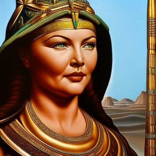 Gene Tierney Portrait in Art Nouveau Style